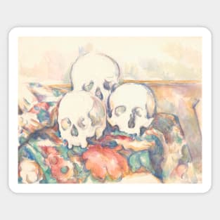 The Three Skulls by Paul Cezanne Sticker